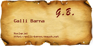 Galli Barna névjegykártya